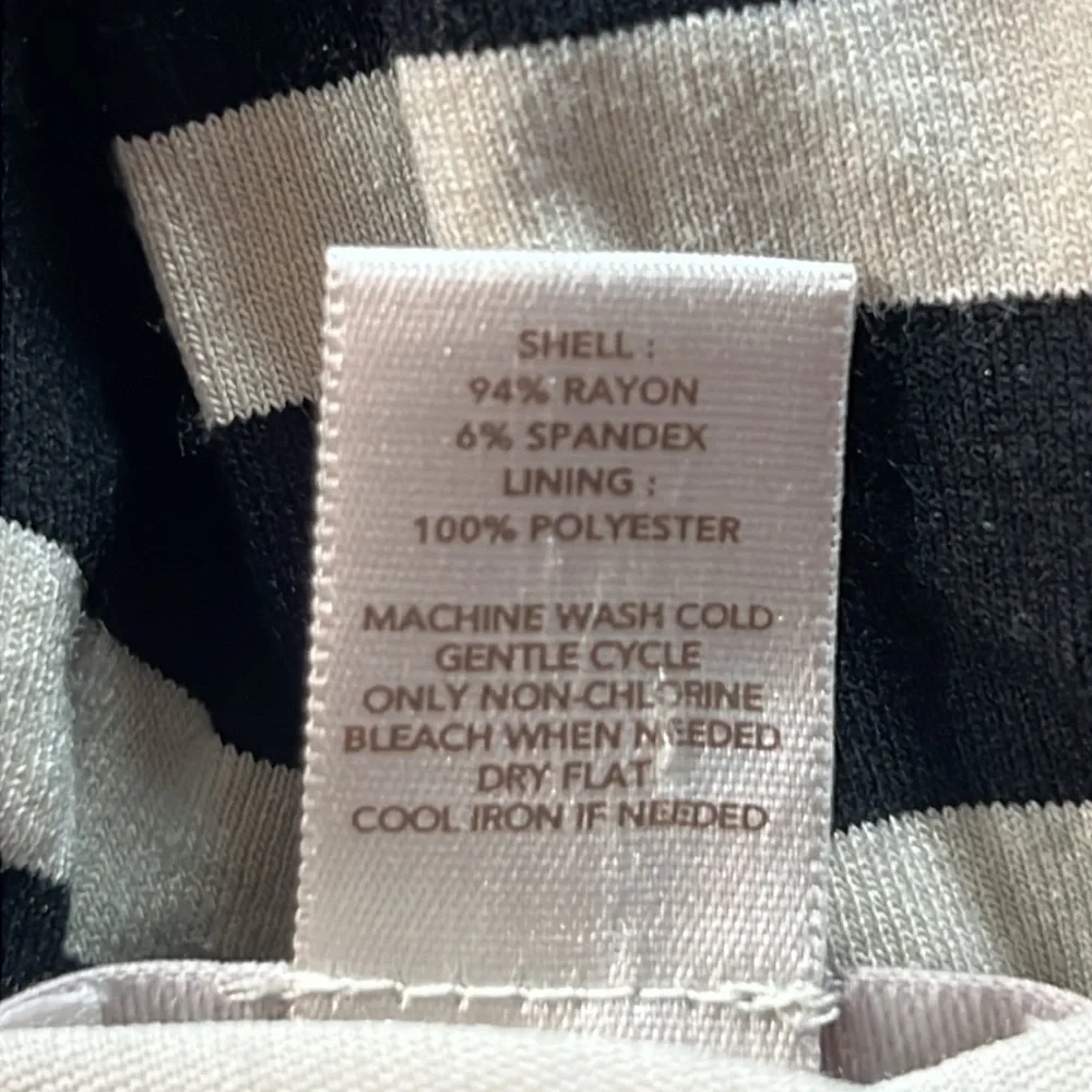 Ann Taylor Loft striped swing dress Tiered layer black and white striped pattern - Picture 6 of 6